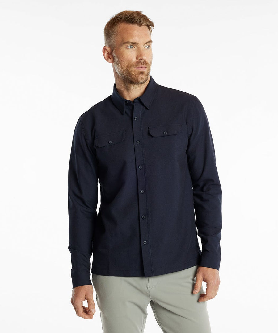 Stretch Thermal Button Down | Men's Navy