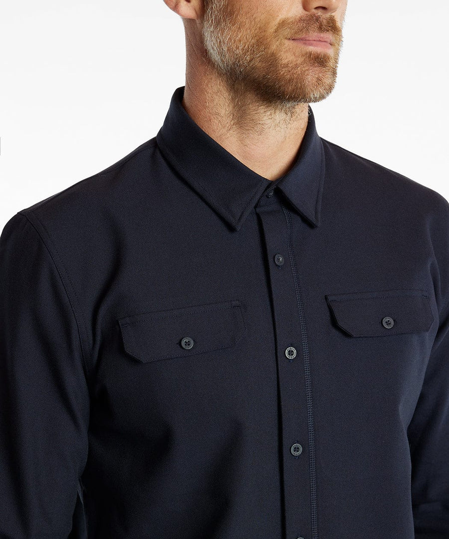 Stretch Thermal Button Down | Men's Navy