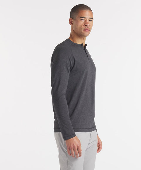 Go-To Long Sleeve Henley | Men's Heather Charcoal