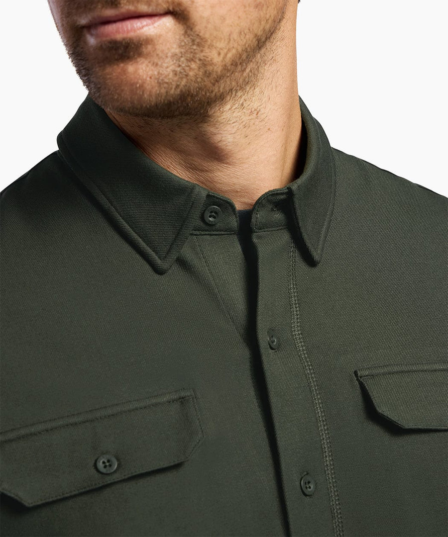 Stretch Thermal Button Down | Men's Dark Olive