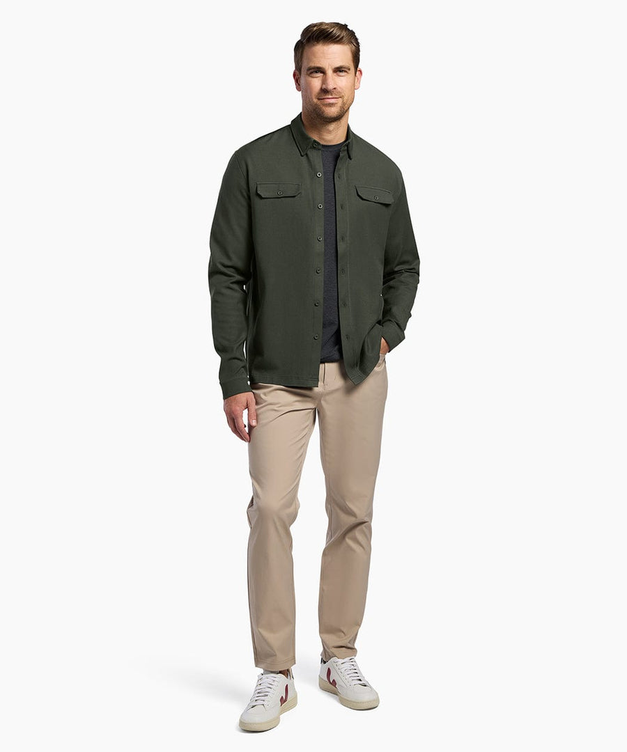 Stretch Thermal Button Down | Men's Dark Olive