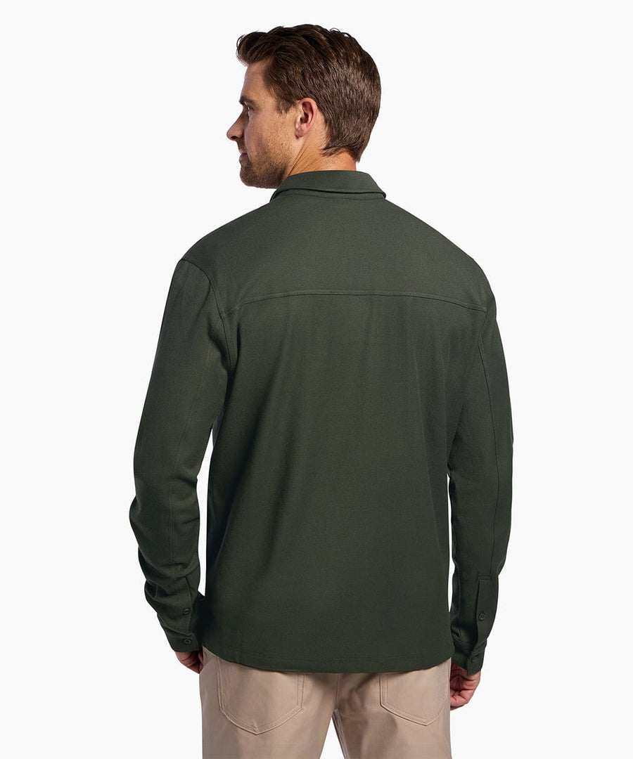 Stretch Thermal Button Down | Men's Dark Olive