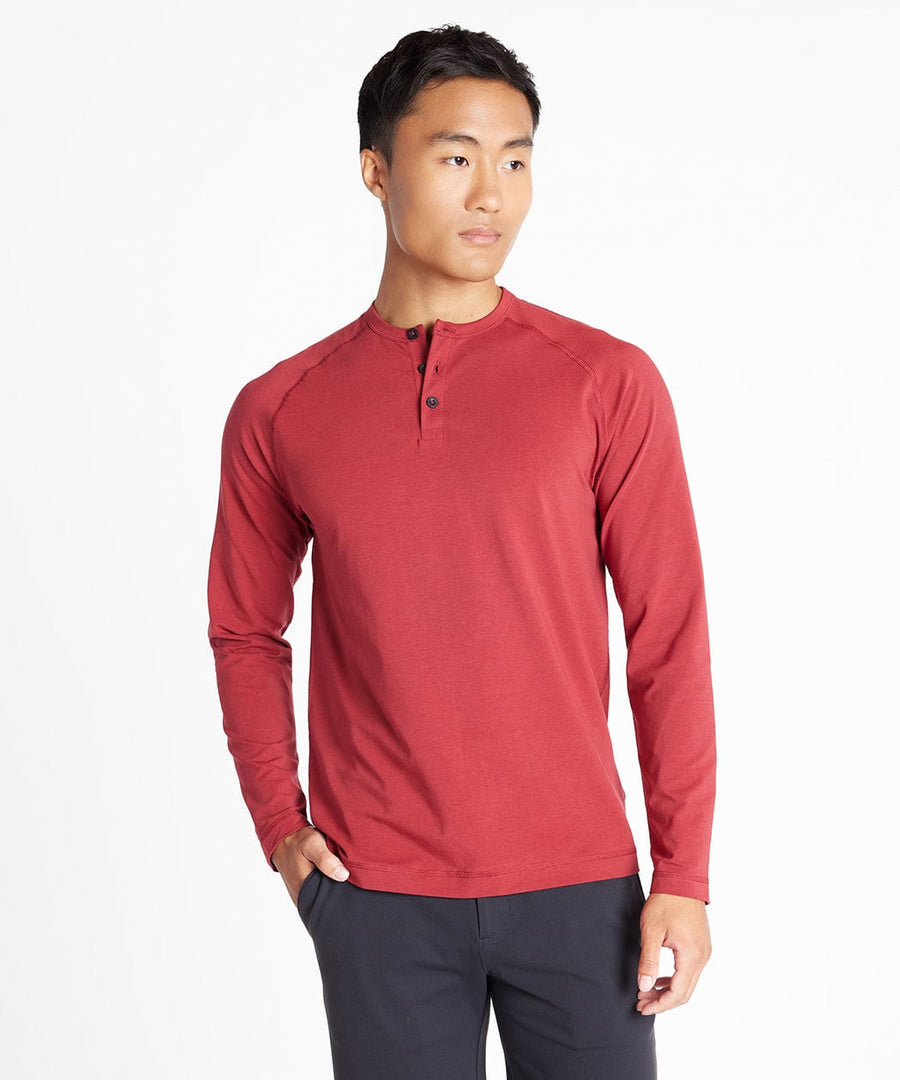 Go-To Long Sleeve Henley | Men's Cranberry