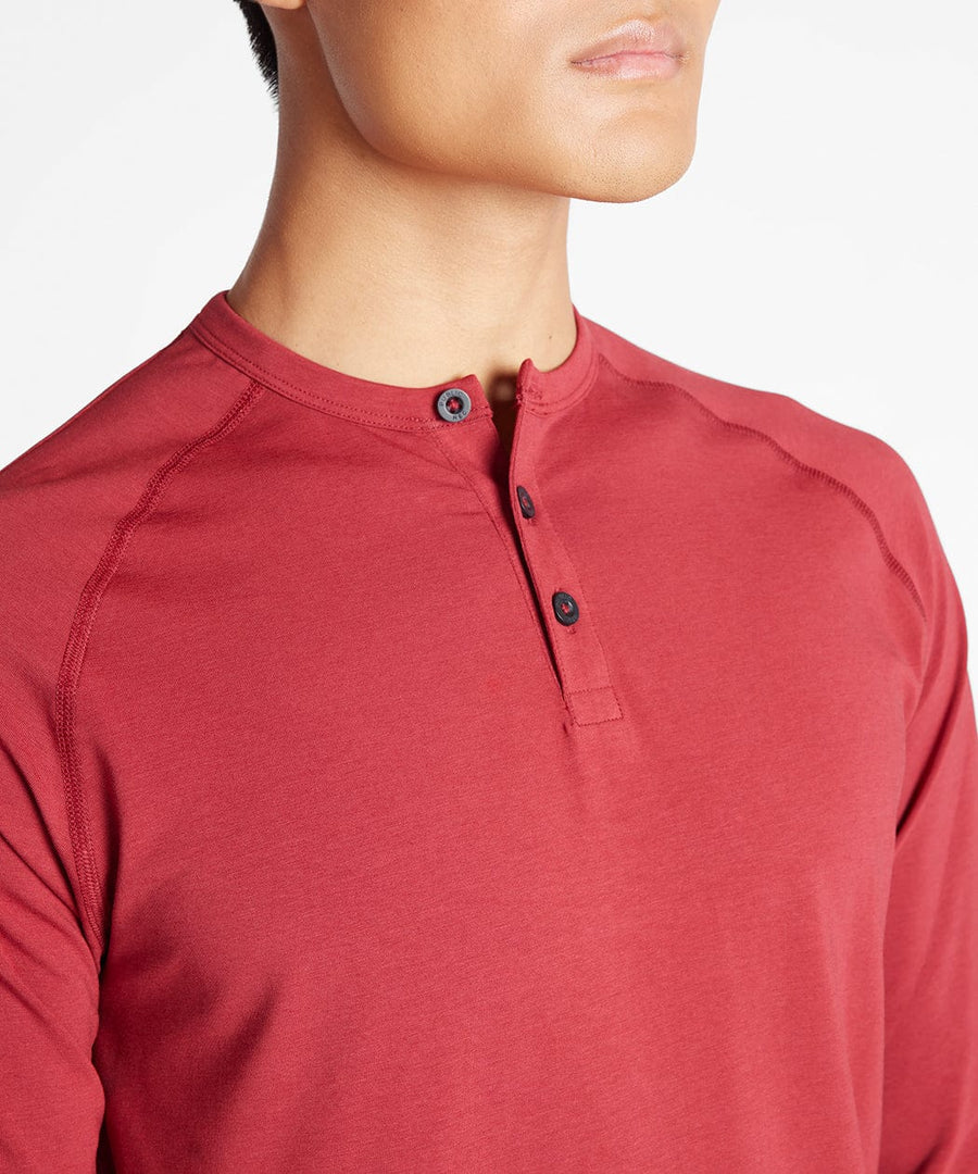 Go-To Long Sleeve Henley | Men's Cranberry