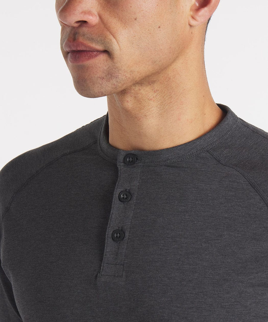 Go-To Long Sleeve Henley | Men's Heather Charcoal