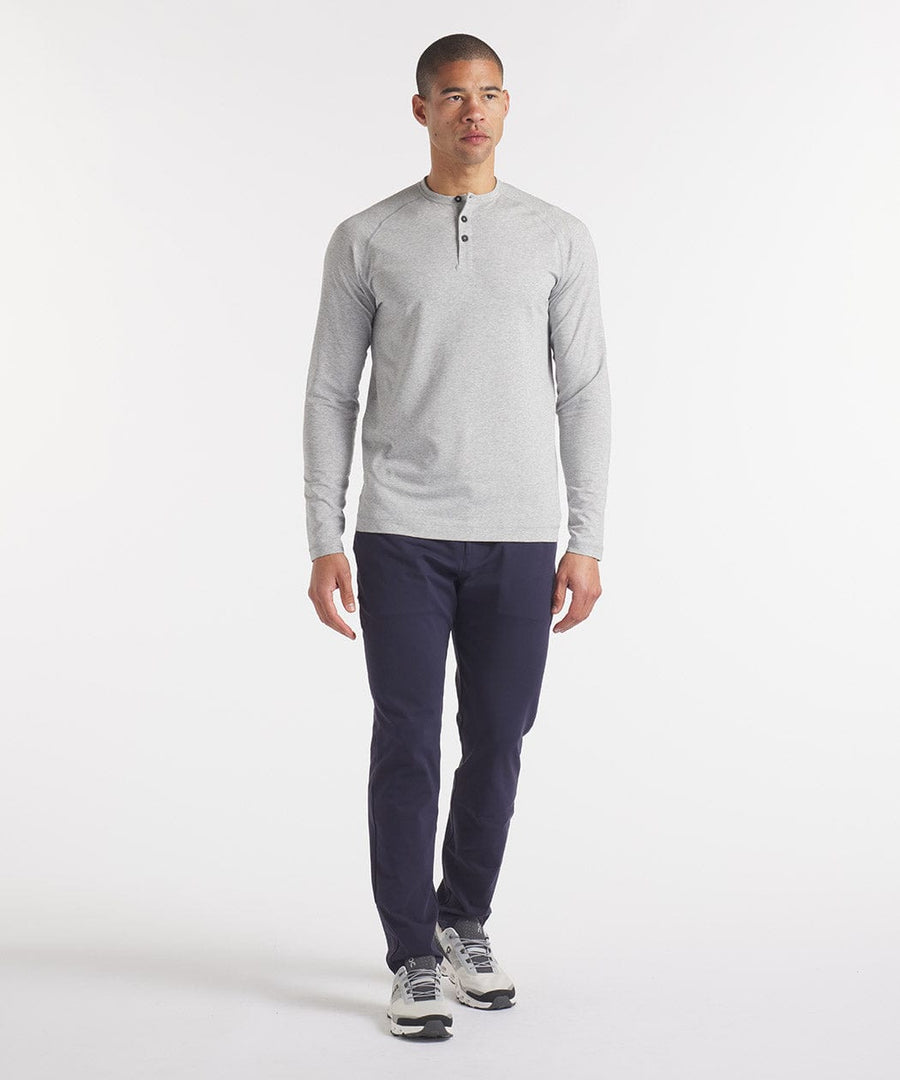 Go-To Long Sleeve Henley | Men's Heather Silver Spoon