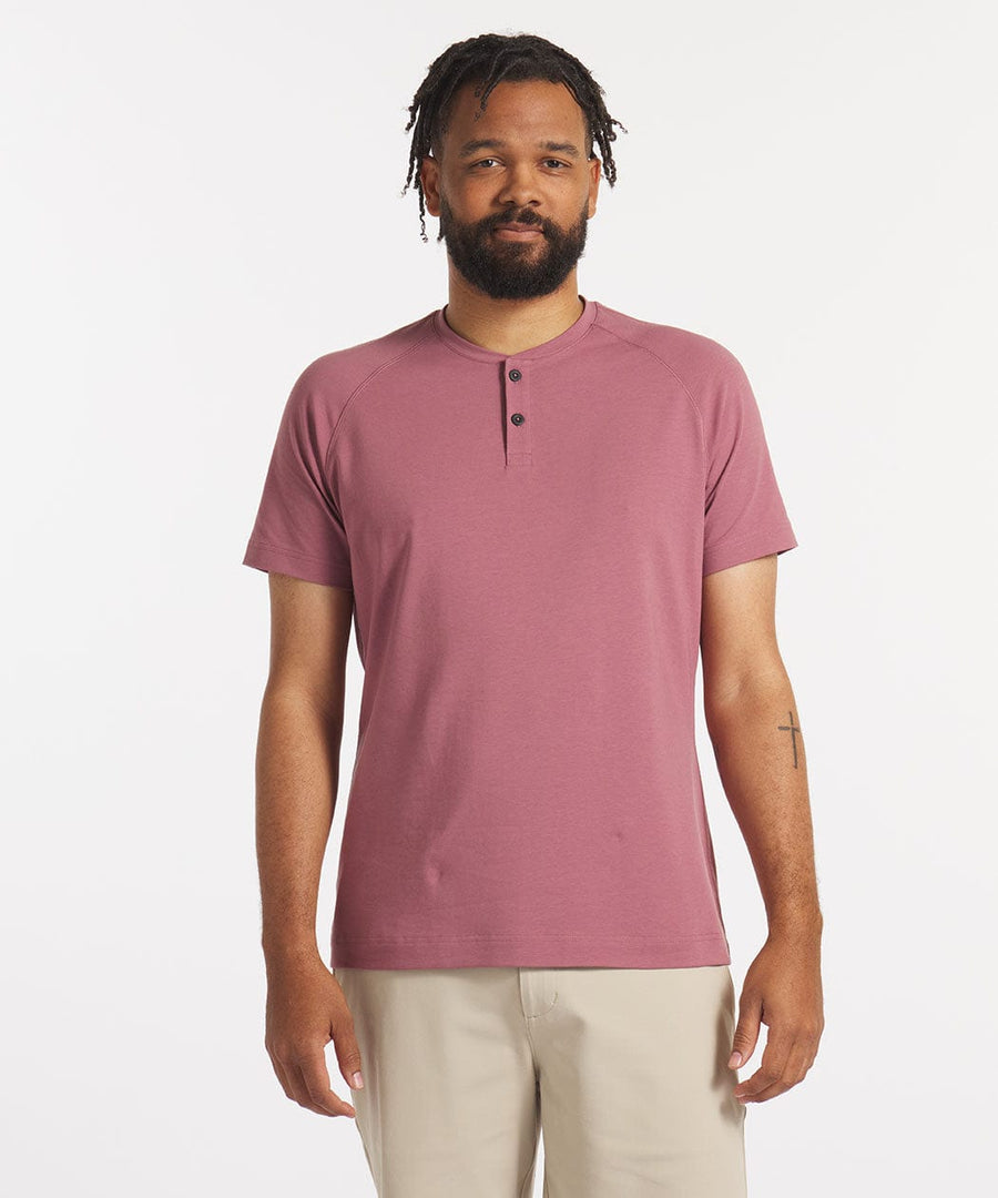 Go-To Short Sleeve Henley | Men's Dusky Mauve