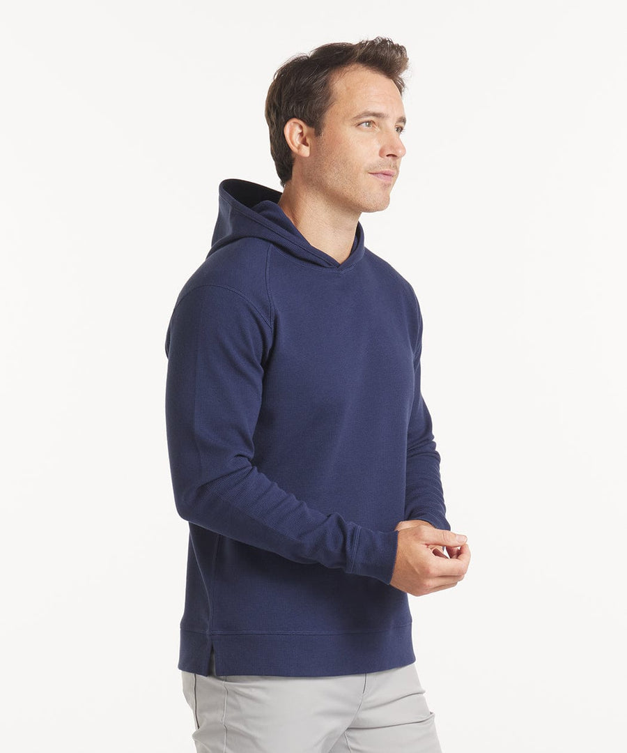 Waffle-Knit Hoodie | Men's Deep Navy