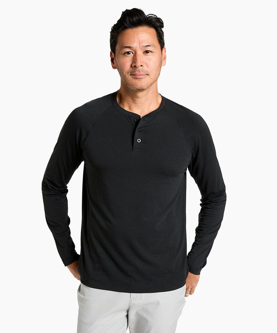 Adapt Long Sleeve Henley | Men's Black