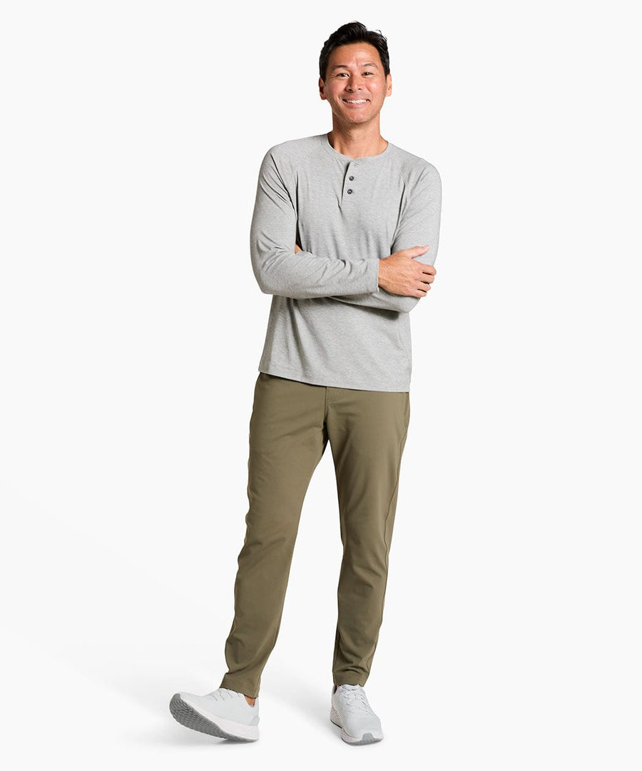 Adapt Long Sleeve Henley | Men's Heather Light Grey