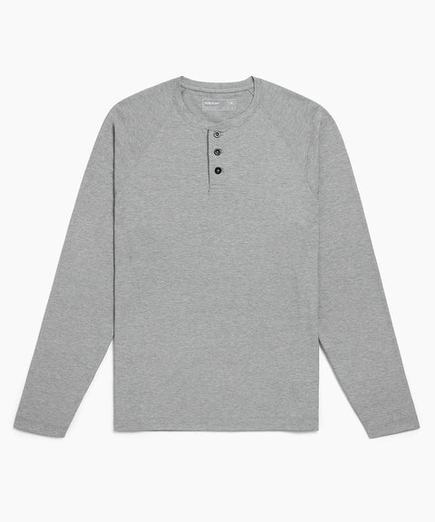 Public Rec Tees Adapt Long Sleeve Henley | Men's Heather Light Grey Heather Light Grey / S