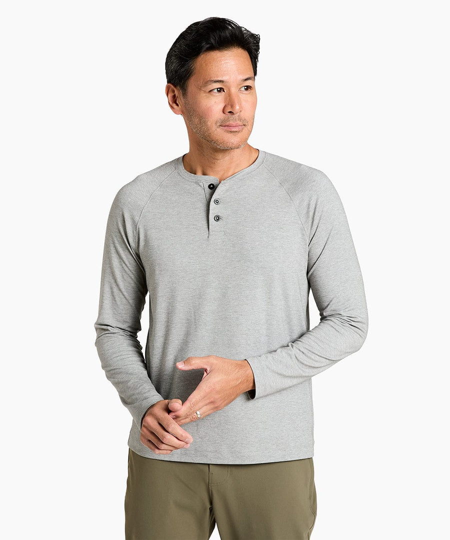 Adapt Long Sleeve Henley | Men's Heather Light Grey