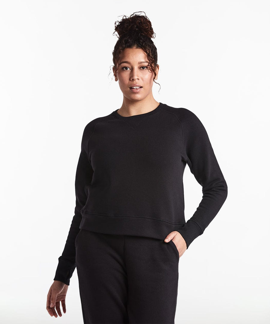Luxe Fleece Crew | Women's Black