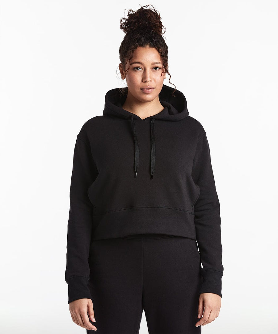 Luxe Fleece Cropped Hoodie | Women's Black