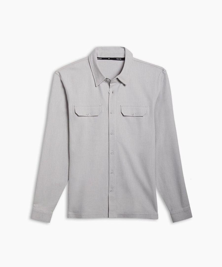 Stretch Thermal Button Down | Men's Heather Silver Spoon