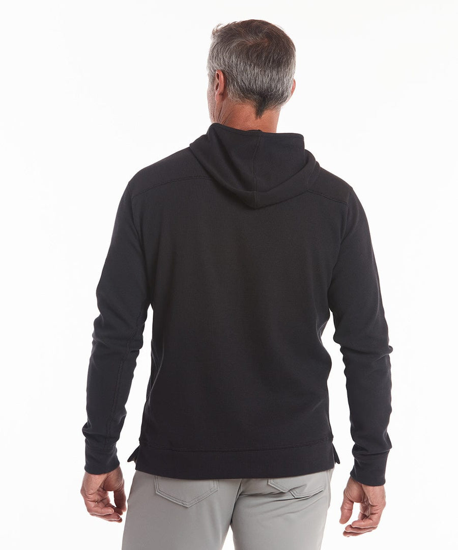 Waffle-Knit Hoodie | Men's Washed Black