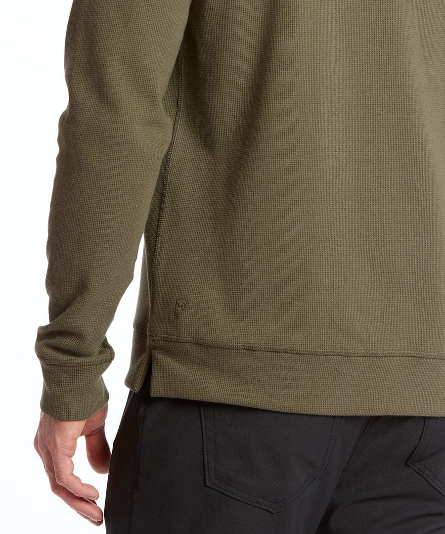 Waffle-Knit Hoodie | Men's Olive