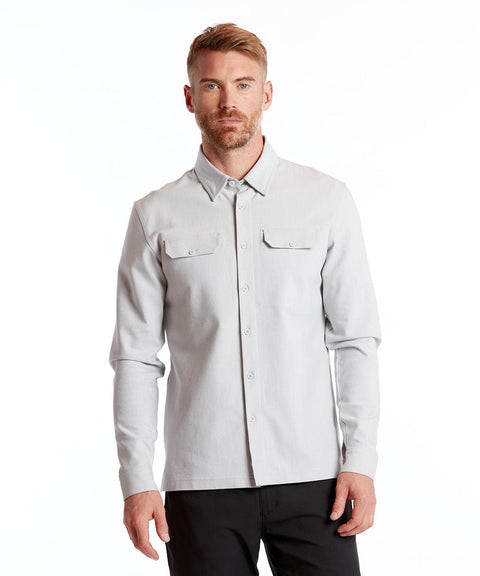 Public Rec Button Downs Stretch Thermal Button Down | Men's Heather Silver Spoon Heather Silver Spoon / S