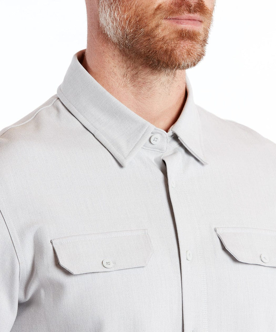 Stretch Thermal Button Down | Men's Heather Silver Spoon