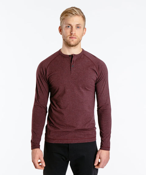 Public Rec Henleys Go-To Long Sleeve Henley | Men's Heather Burgundy Heather Burgundy / S