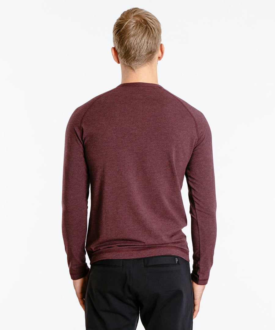 Go-To Long Sleeve Henley | Men's Heather Burgundy