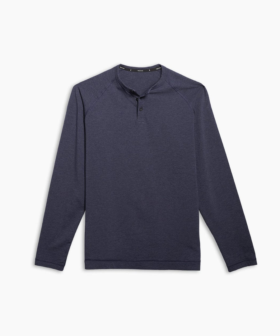 Go-To Long Sleeve Henley | Men's Heather Navy