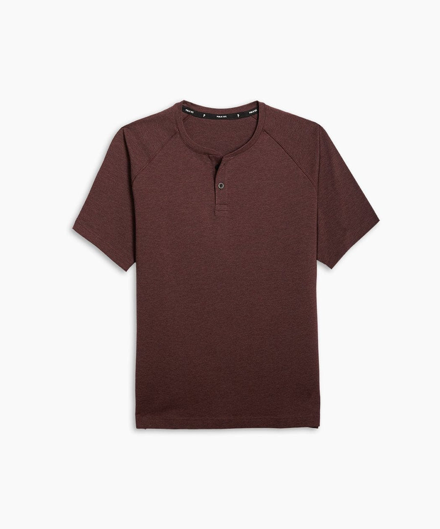 Go-To Short Sleeve Henley | Men's Heather Burgundy