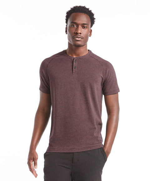 Public Rec Henleys Go-To Short Sleeve Henley | Men's Heather Burgundy Heather Burgundy / S