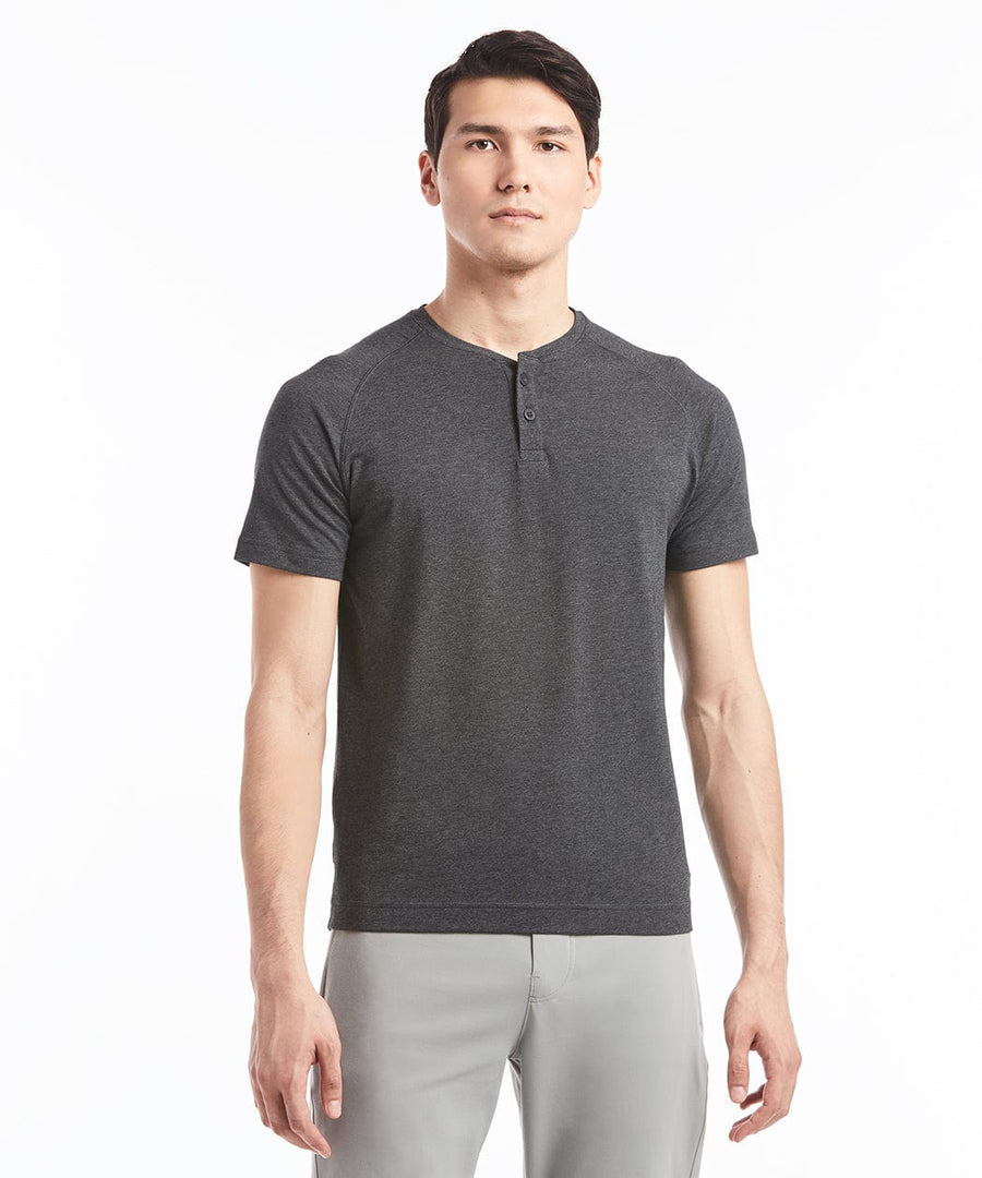 Go-To Short Sleeve Henley | Men's Heather Charcoal