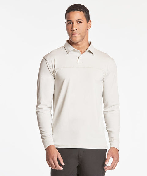 Public Rec Polos Elevate Long Sleeve Polo | Men's Heather Oat Heather Oat / S