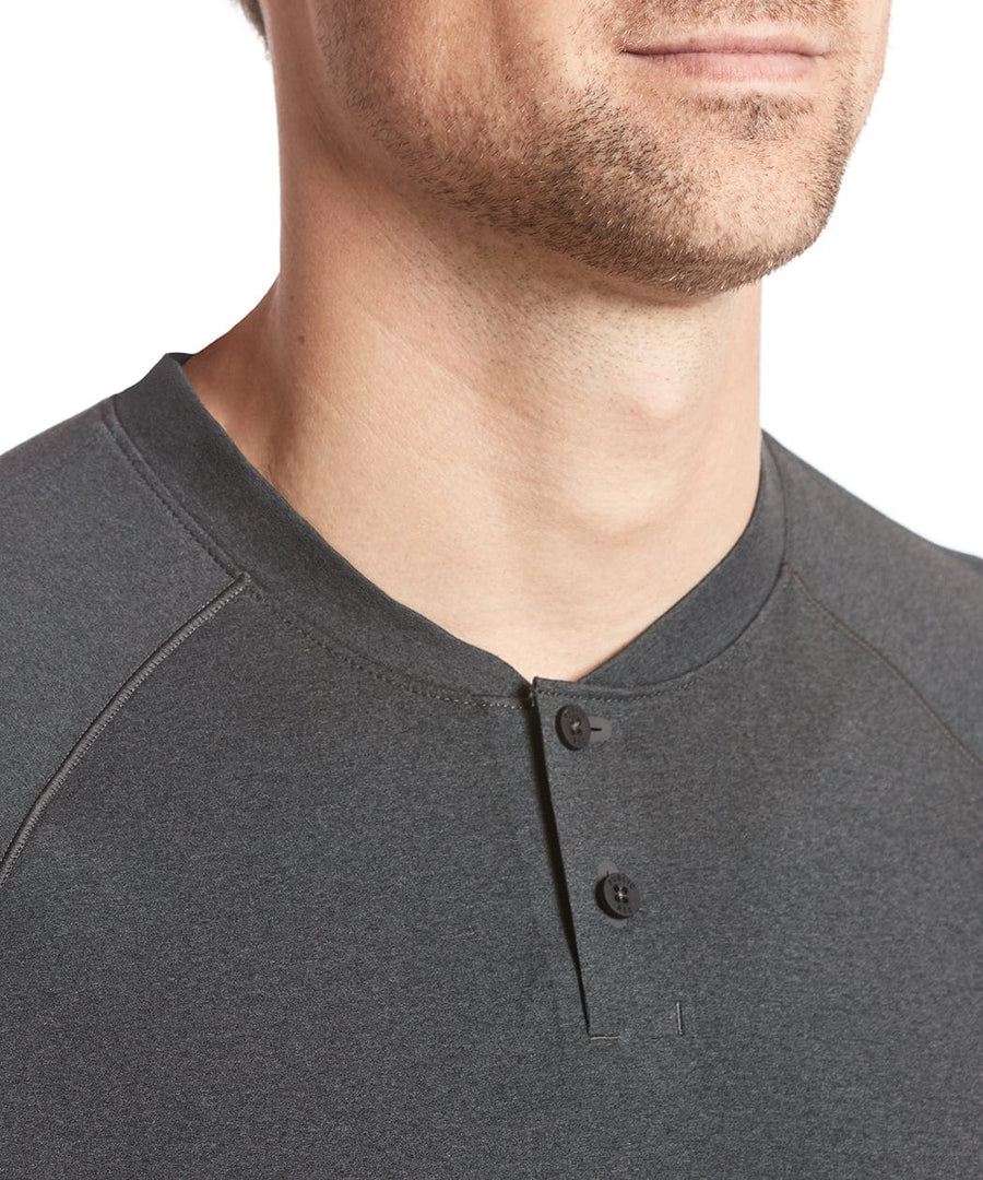 Elevate Mock Neck Polo | Men's Heather Black