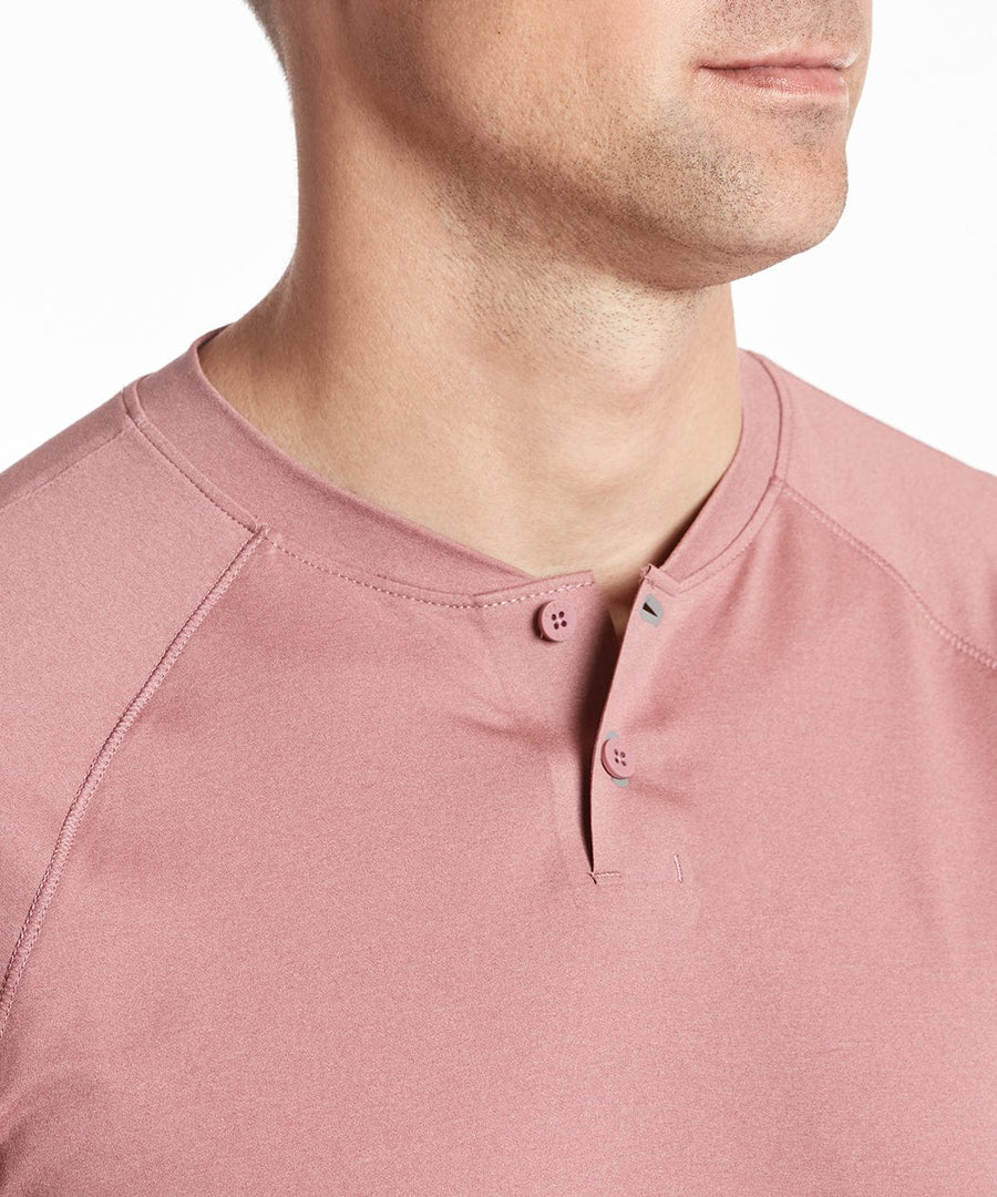 Elevate Mock Neck Polo | Men's Heather Rose