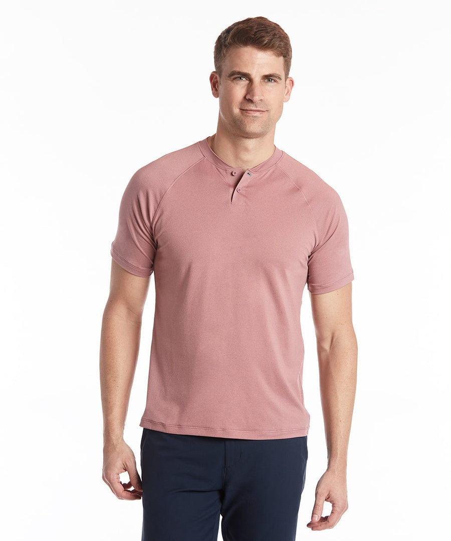 Elevate Mock Neck Polo | Men's Heather Rose