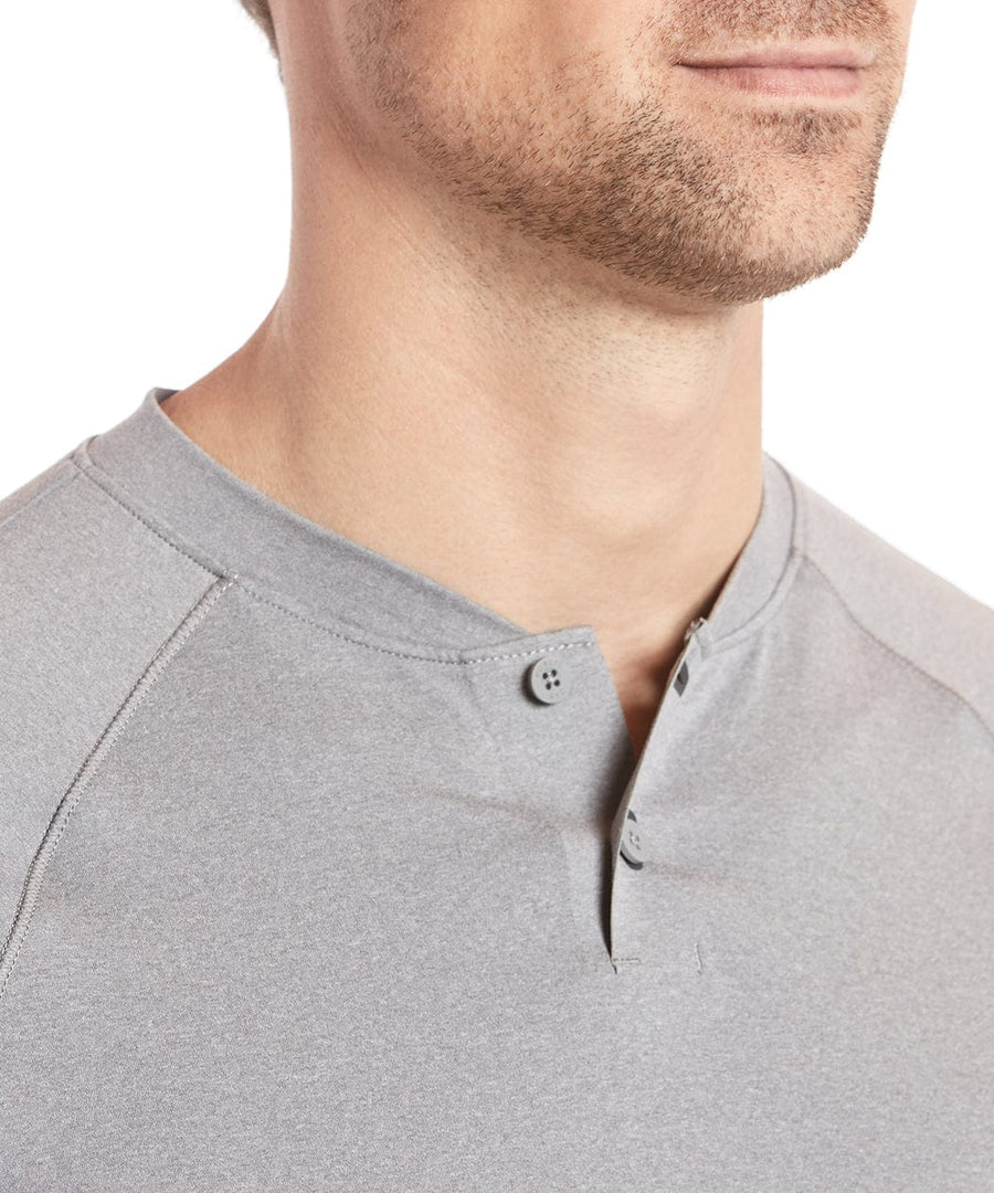 Elevate Mock Neck Polo | Men's Heather Steel