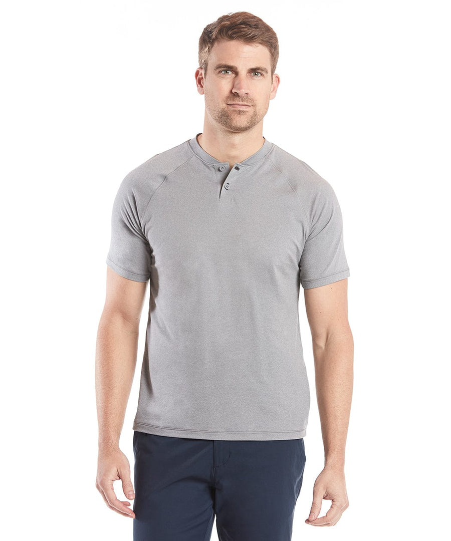 Elevate Mock Neck Polo | Men's Heather Steel