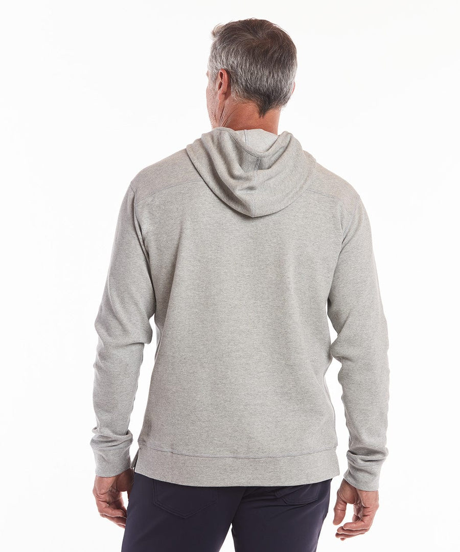 Waffle-Knit Hoodie | Men's Heather Silver Spoon