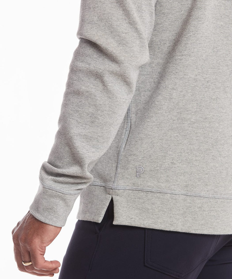 Waffle-Knit Hoodie | Men's Heather Silver Spoon